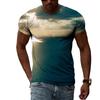 Новые трендовые мужские футболки с 3D-принтом «Природный пейзаж», летняя модная повседневная футболка в стиле хип-хоп с принтом, индивидуальная красивая футболка