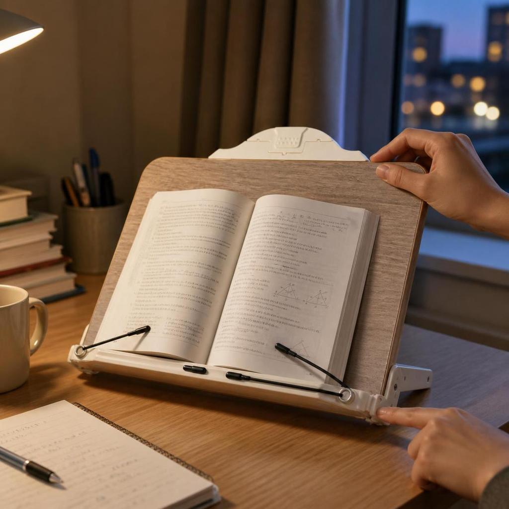 Multifunctional Desktop Book Holder Reading Stand with Phone for Students and Laptops Medium