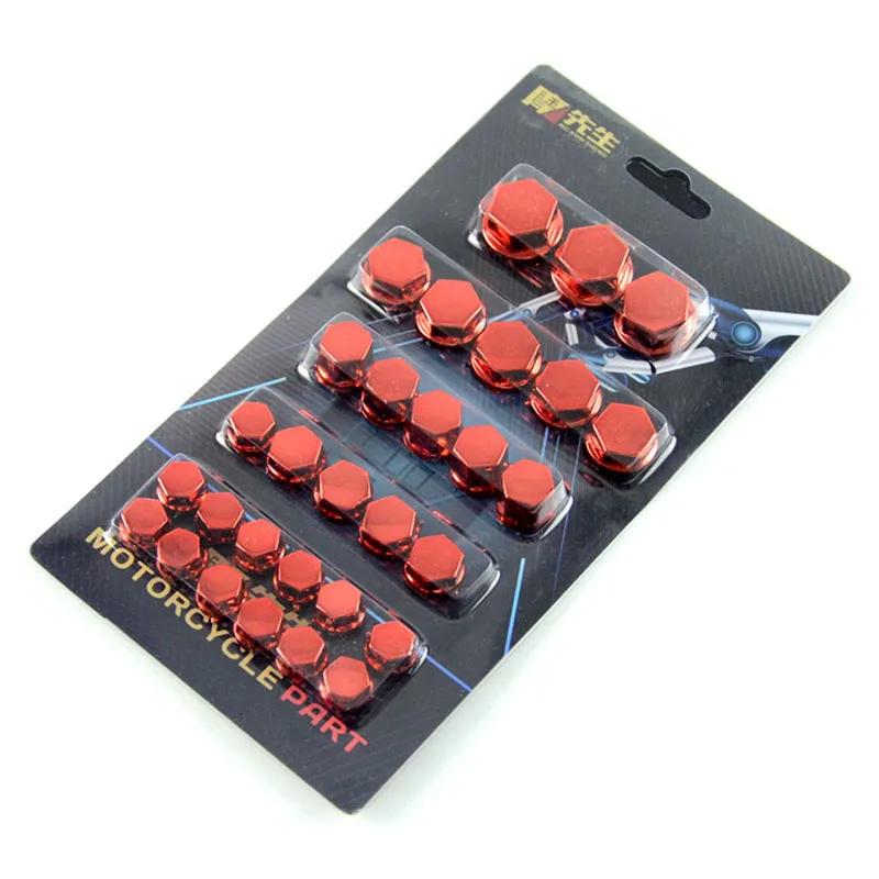 30Pcs Motorcycle Screw Caps Set Kit Engine Nut Bolt Cap Covers Head Body Screw Decorative Cap Motorbike Modification Accessories