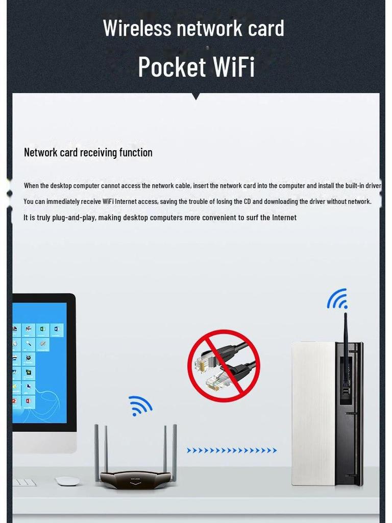 300M беспроводной сетевой USB-адаптер - WiFi-приемник/передатчик без драйверов с антенной