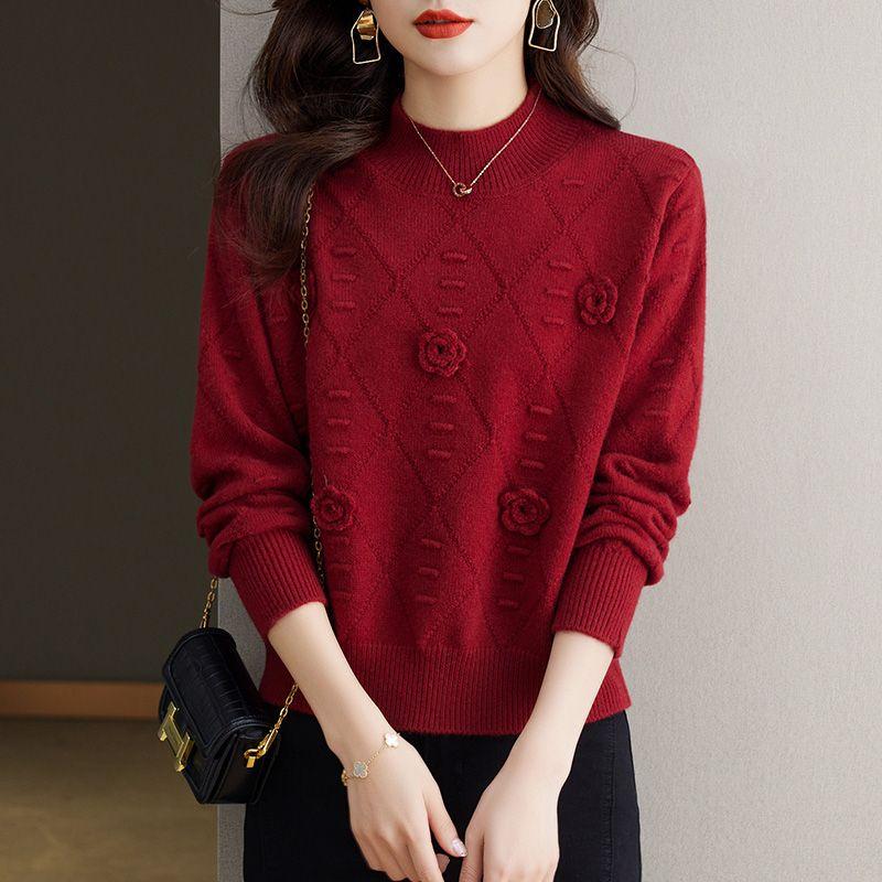 Женский короткий свитер осень и зима толстый внутренний полувысокий воротник свитер модный топ