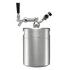 4L Mini Keg, Pressurized Growler Tap System, 304 Stainless Steel Beer Kit, with Co2 Regulator, Self-Closing Faucet, Keeps Fresh and Carbonation for
