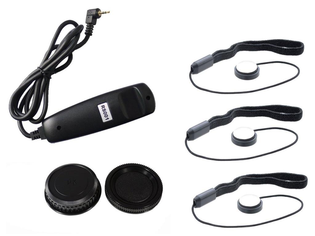NinoLite Remote Control Set with 3 Lens Cap Holders 2 Camera Caps 6-Piece (Compatible CS-205) + +