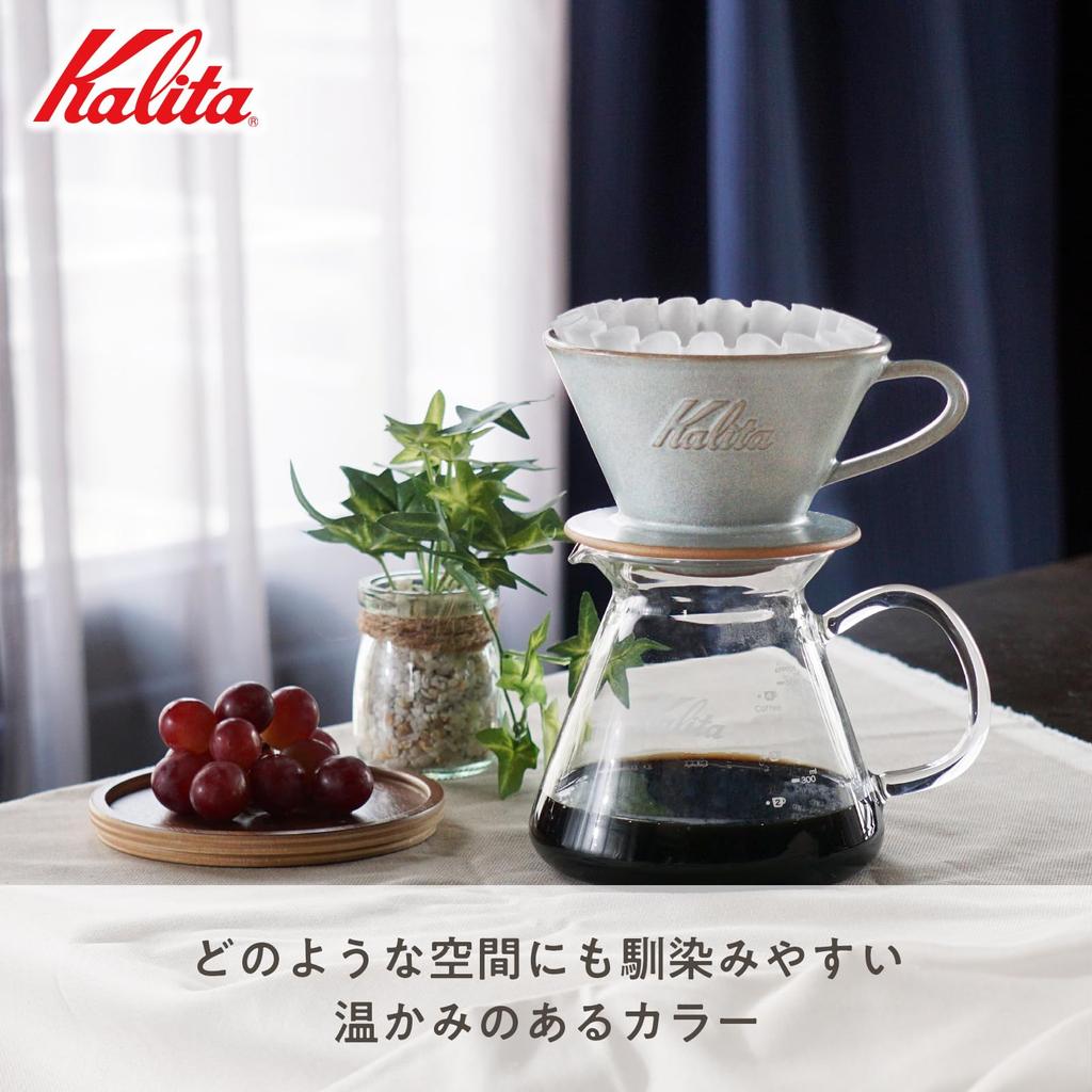 Kalita Кофейная воронка Mino Ware Керамика с высокой теплоемкостью для 2-4 человек DACHI Kalita MI185 Sand Grey Wave Series Сделано в Японии Посуда для воронки