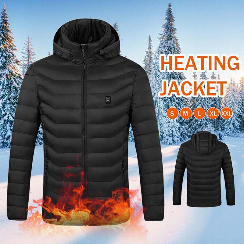 Thermal Winter Electric Usb Padded Coat Battery Heated Hoodie Jacket Warmer Body