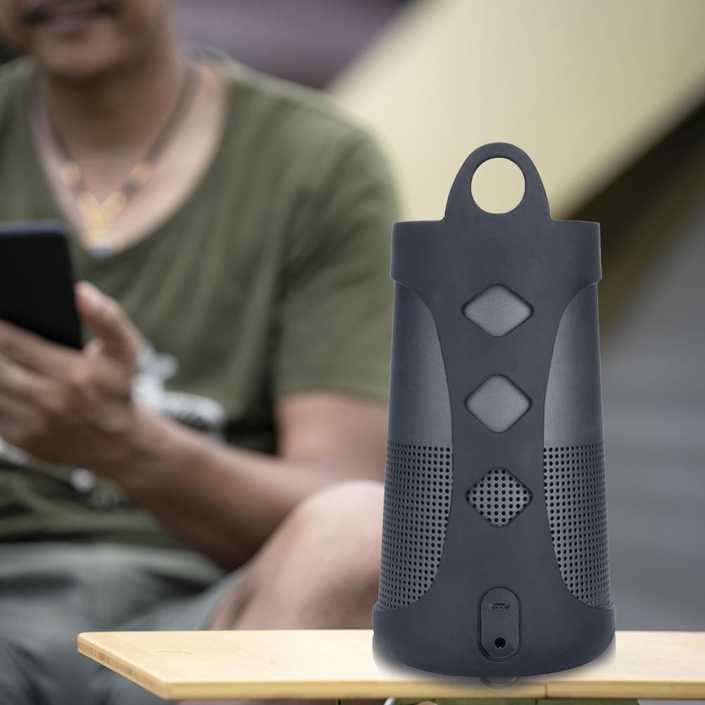 Portable Bluetooth-compatible Speaker Case Shockproof Speaker Skin Cover with Carabiner for Bose SoundLink Revolve/Revolve+ I II