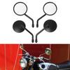 Scooter Modified Rearview Mirror: Long and Short Rod Set, Black Electroplated, Small Round Mirror