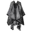 Women's Fashion Pashmina Autumn and Winter Cloak Thicken Warm Shawl Knitted Wraps Split Cape
