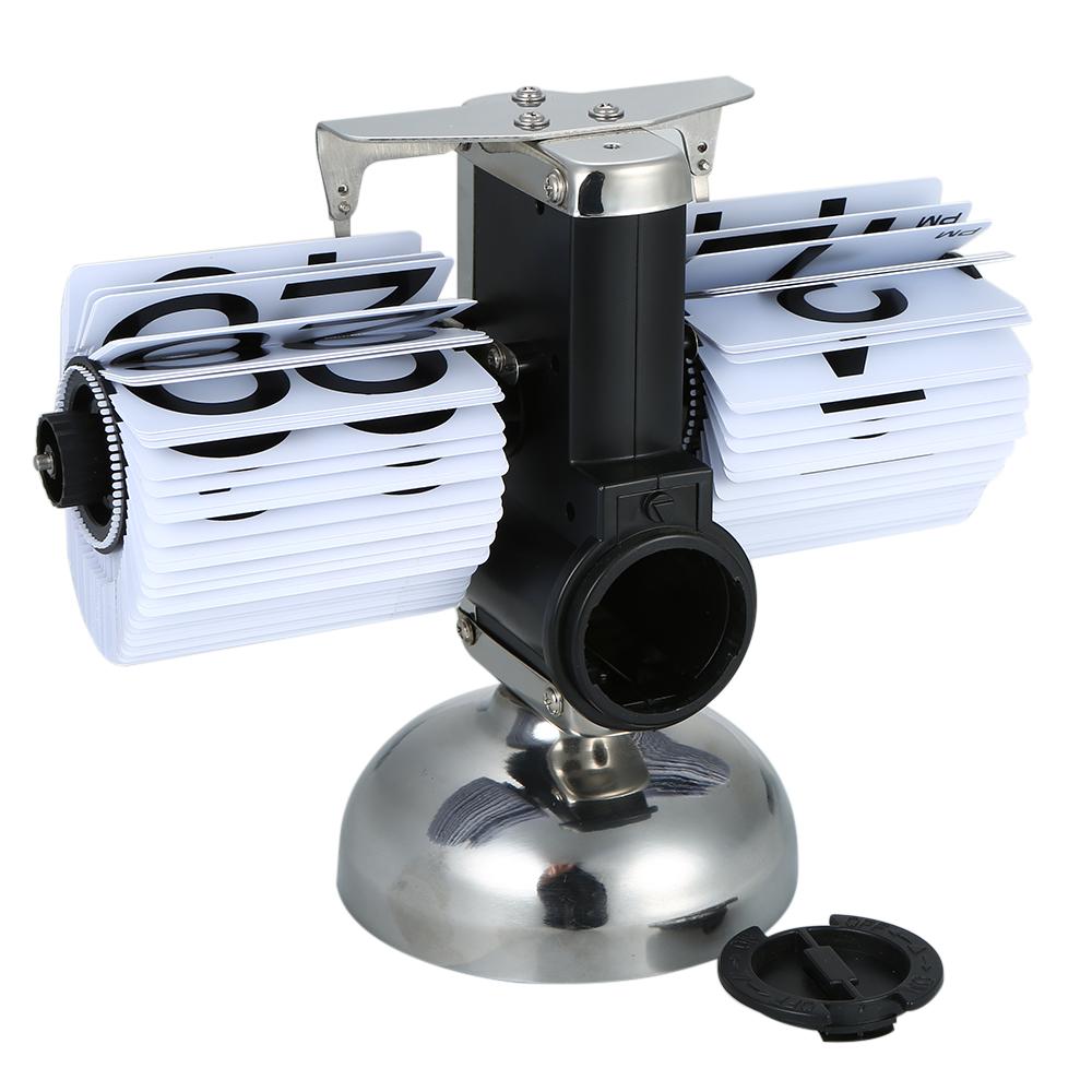 Маленькие настольные часы в стиле ретро, ​​перекидные часы из нержавеющей стали, кварцевые с внутренним механизмом