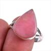 Ювелирное кольцо из чистого серебра 925 пробы с натуральным розовым опалом, размер 9,5 u7D68