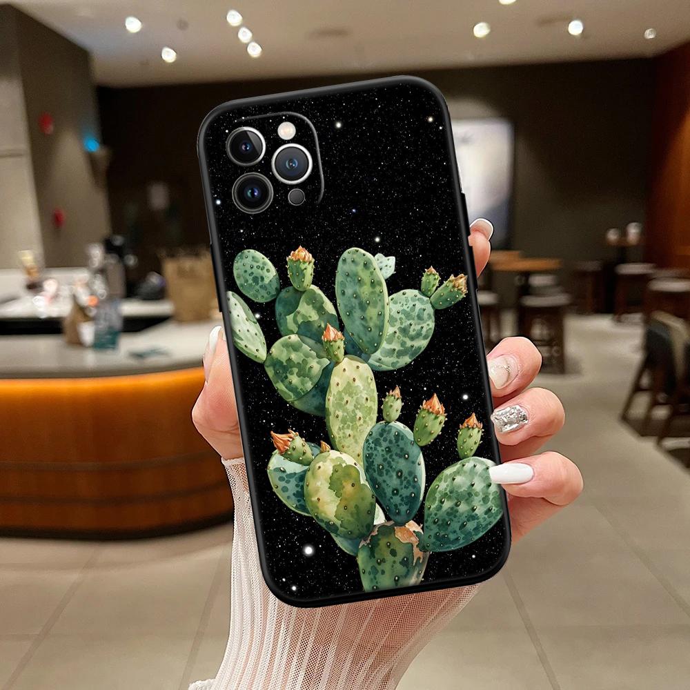 RA33 Watercolour Cacti Succulent New High-End Shell Phone Case for iPhone 16 15 14 13 12 Pro Max Plus Mini