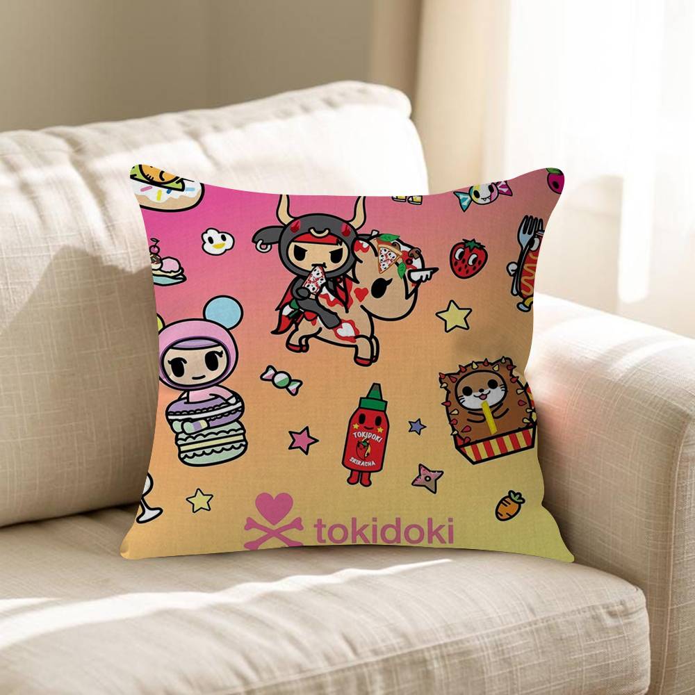 Japan TTokidokis Pillow Covers Cartoon Sofa Decorative Home Doublesided Printing Short Plush Cute Cushion Cover