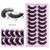 10 пар русских полосатых ресниц DD Curl Lashes 3D ресницы многоразовые пушистые накладные ресницы русские наращивания