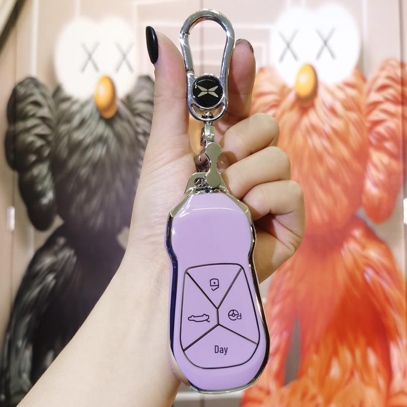 Key Case for 2022 Xpeng P7/P5/G3/G3i - Women's Car Key Shell with Buckle
