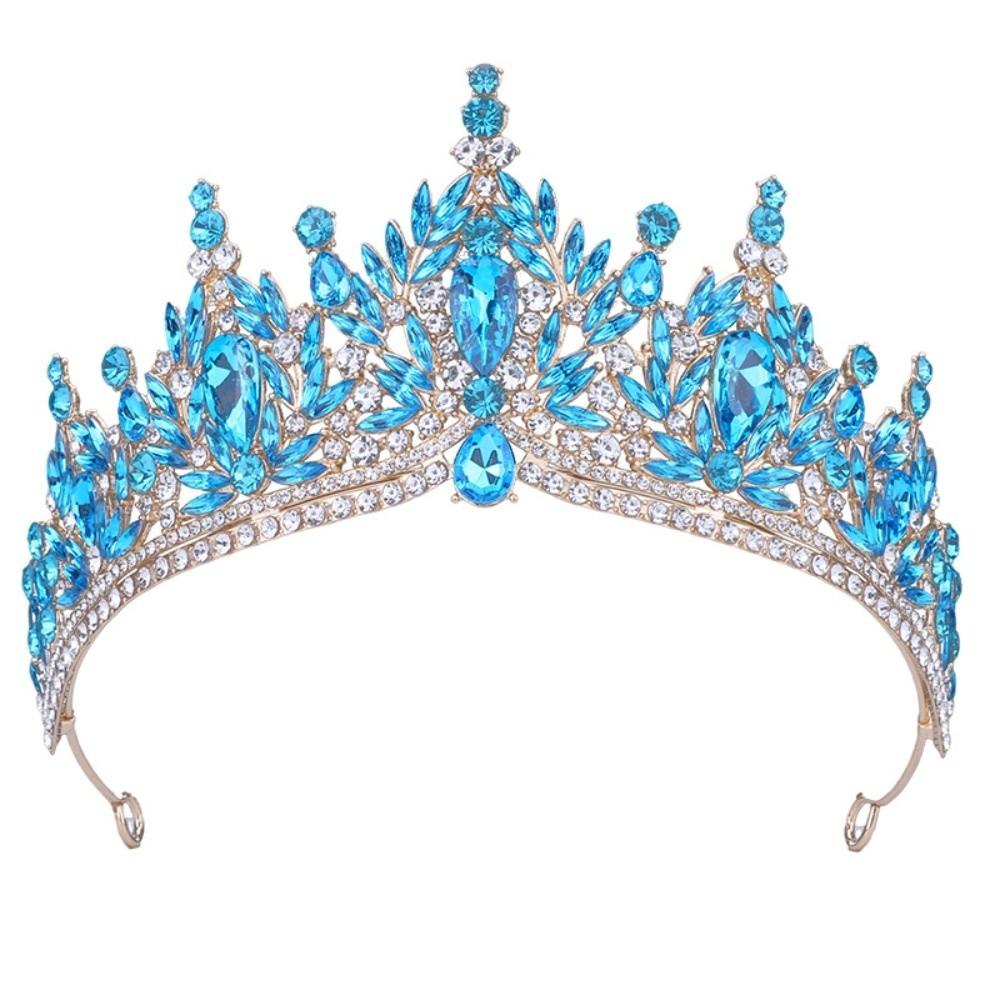 Vintage Rhinestone Queen Princess Crown Baroque Sparkling Bridal Tiaras Water Drop Crystal Headband Hair Jewelry Accessories