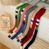Niche Design Stripe Color Matching Thin And Narrow Strip Wool Scarf Female Internet Celebrity Knitted Wool Scarf