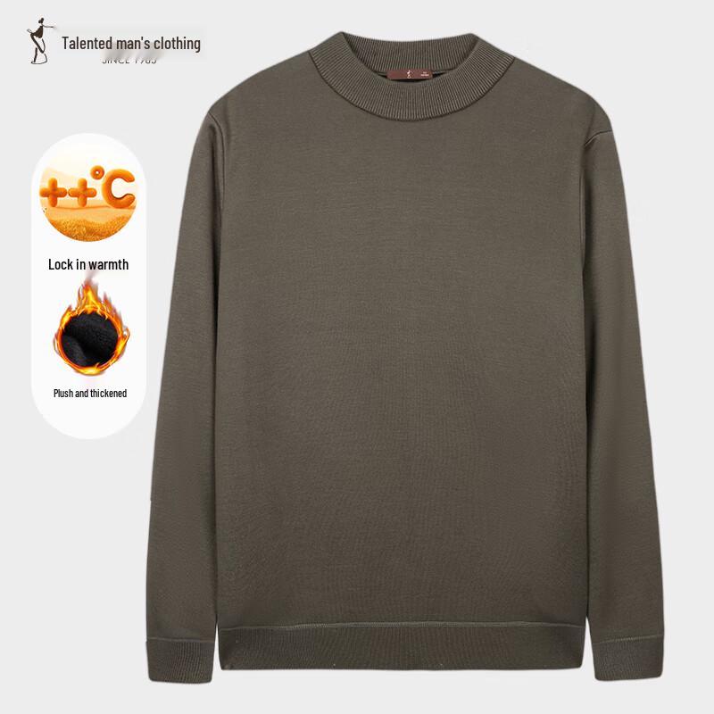 Мужской трикотажный пуловер Caizi с плюшевой подкладкой