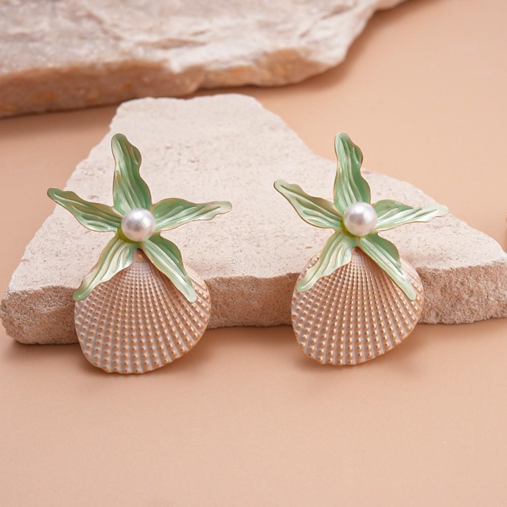 Scallop Starfish Stud Earrings Bohemian Starfish Pendant Earrings Fashion Shell Drop Earrings Gift