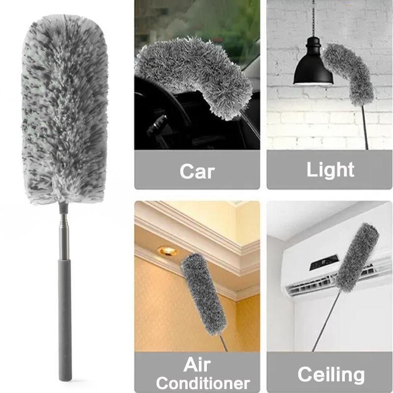 1Pc/2Pcs Extendable Feather Dusters Telescopic Long Handle Microfiber Cleaning Brush Washable Dusters for Car Home Office Furniture Cleaning Tools