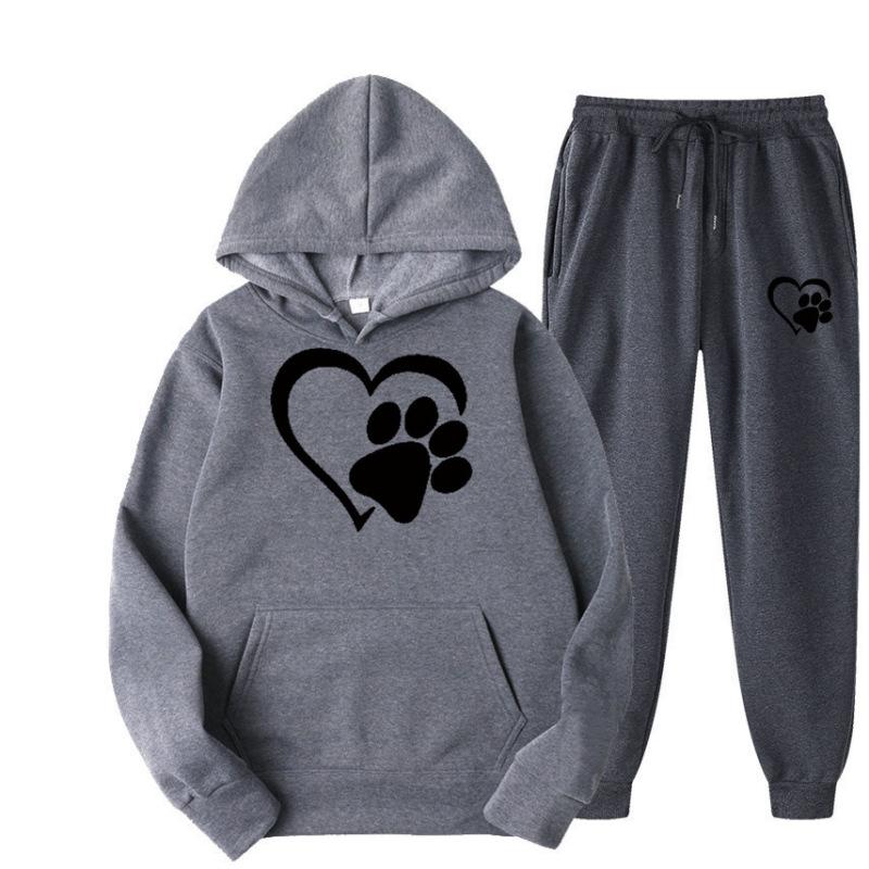 Европейские и американские модные мужские и женские комплекты с капюшоном с принтом, осенние и зимние пуловеры с капюшоном, спортивные комплекты, повседневная спортивная одежда для бега