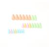 24Pcs/Set Quick Nails Rainbow Color Solid Color False Nials Sticker Wearable Waterproof Manicure Finished Nails