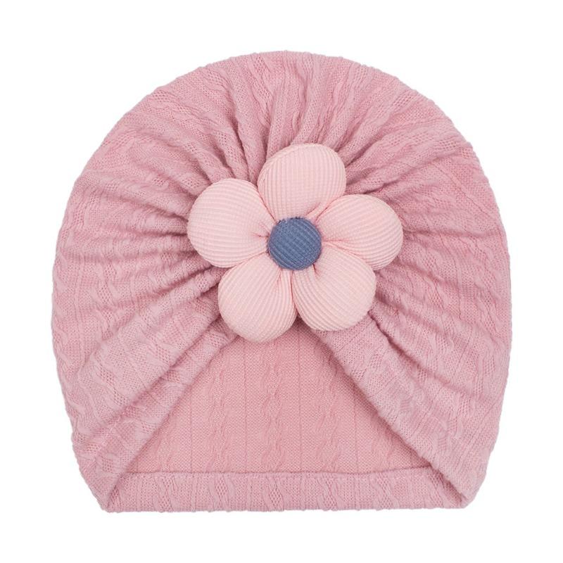 Baby Warm Flower Pullover Hat Baby Jacquard Striped Indian Hat Four Seasons Soft Girls Hair Hat