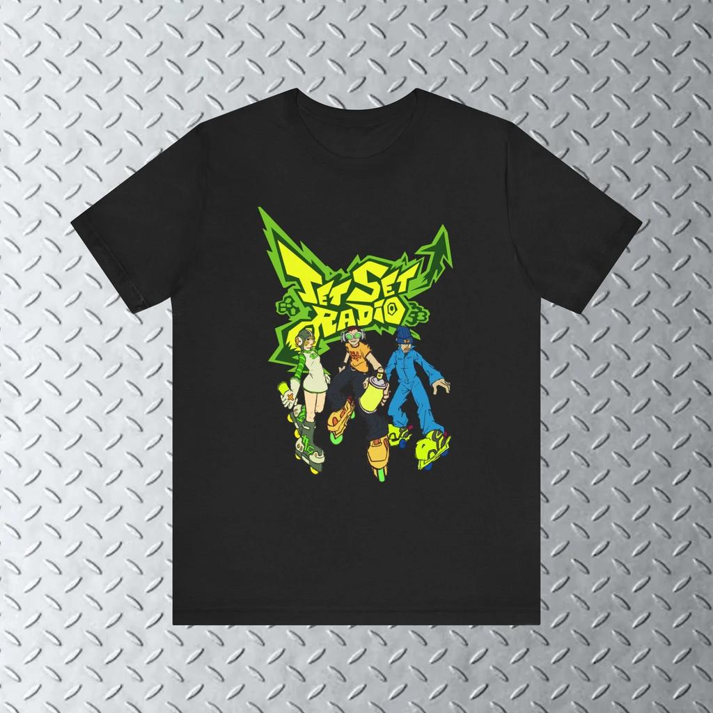 Classic Nostalgic Games Jet Set Radio Peripherals Print Tshirt Unisex Women Oversized Wind Tee Crewneck Cotton Casual Harajuku Top
