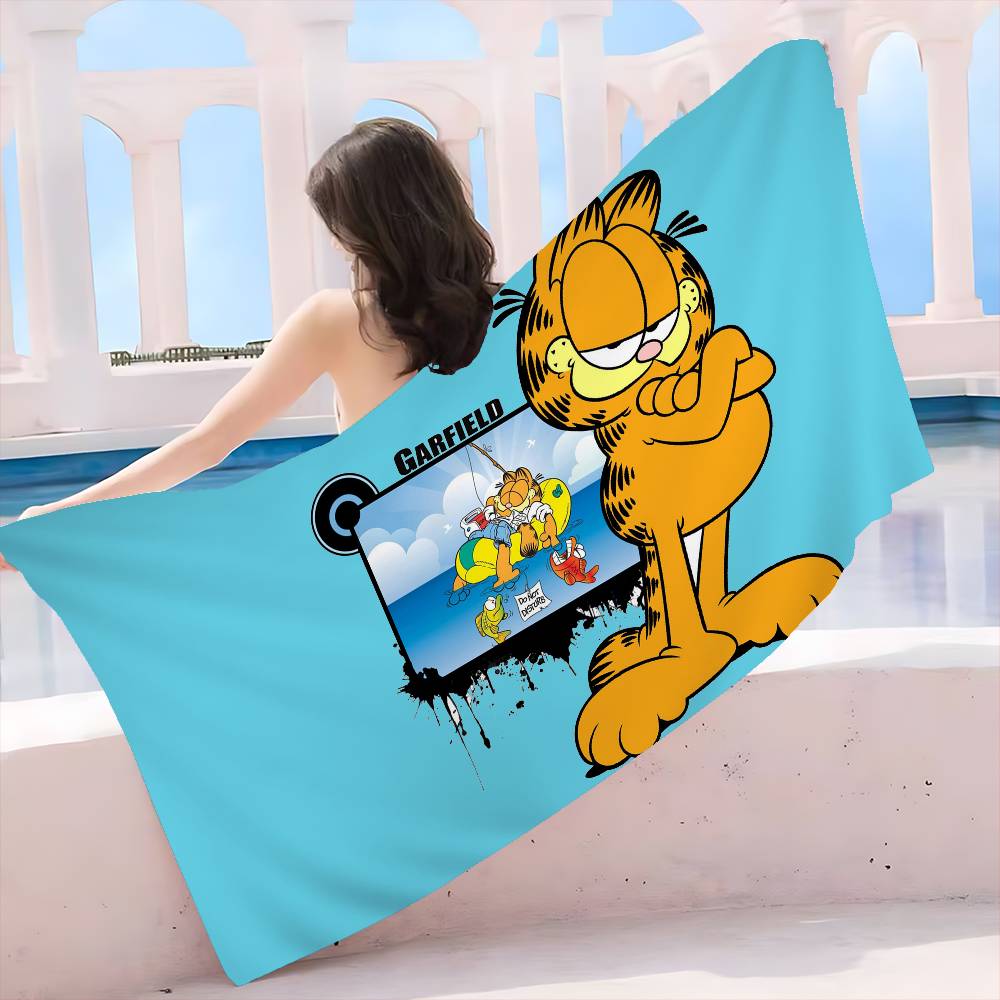 Cartoon G-Garfield Cat Microfiber Printed Beach Towel Mountain Climbing Yoga Beach Swimming Running Absorbent Soft Towel