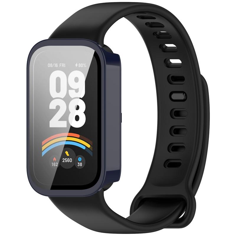 Жесткий чехол для ПК, стекло для Xiaomi Band 9, активное закаленное стекло, защитная пленка для экрана, аксессуары для Redmi Band 3, полное покрытие, бампер