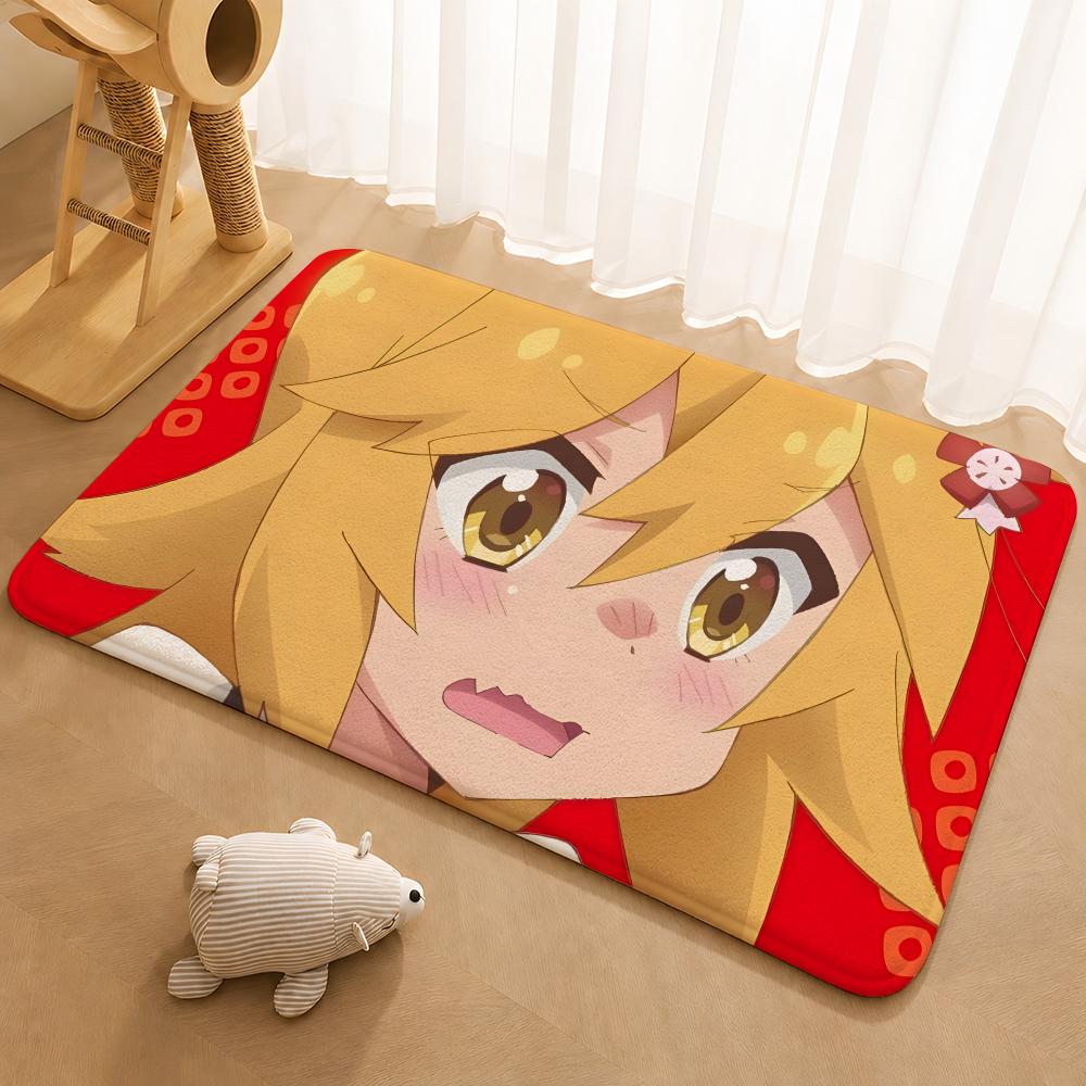 The Helpful Fox Senko San Cartoon Floor Mat Floor Mat Soft Flannel Non-Slip Door  Rug for Living Room