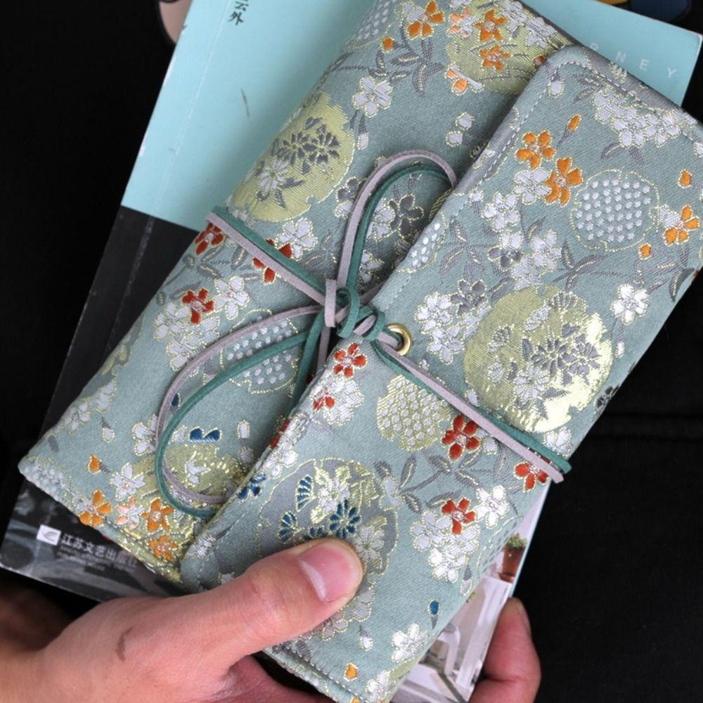 Блокнот в китайском стиле с цветочной тканевой обложкой, пустой в клетку, офисный блокнот, блокнот на кольцах, канцелярские товары