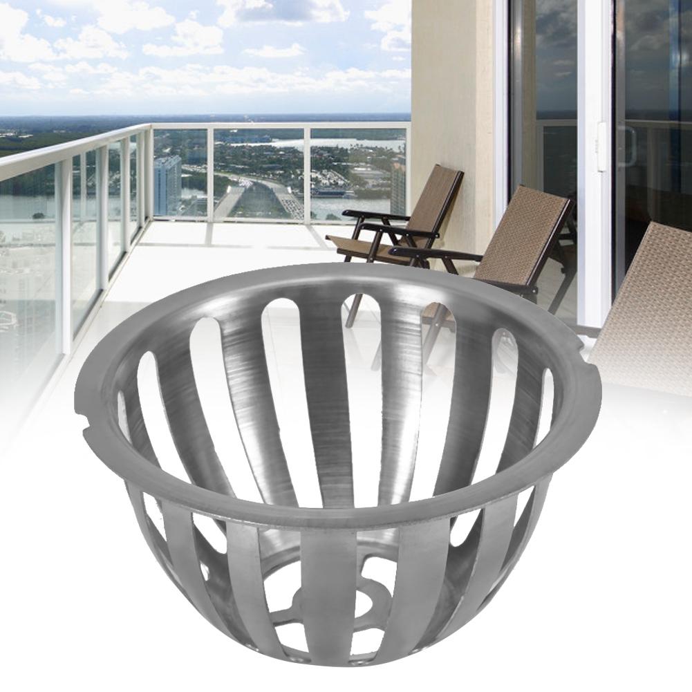 2pcs Stainless Steel Round Shape Anti Blocking Roof Drain Floor Drain for Garden Balcony