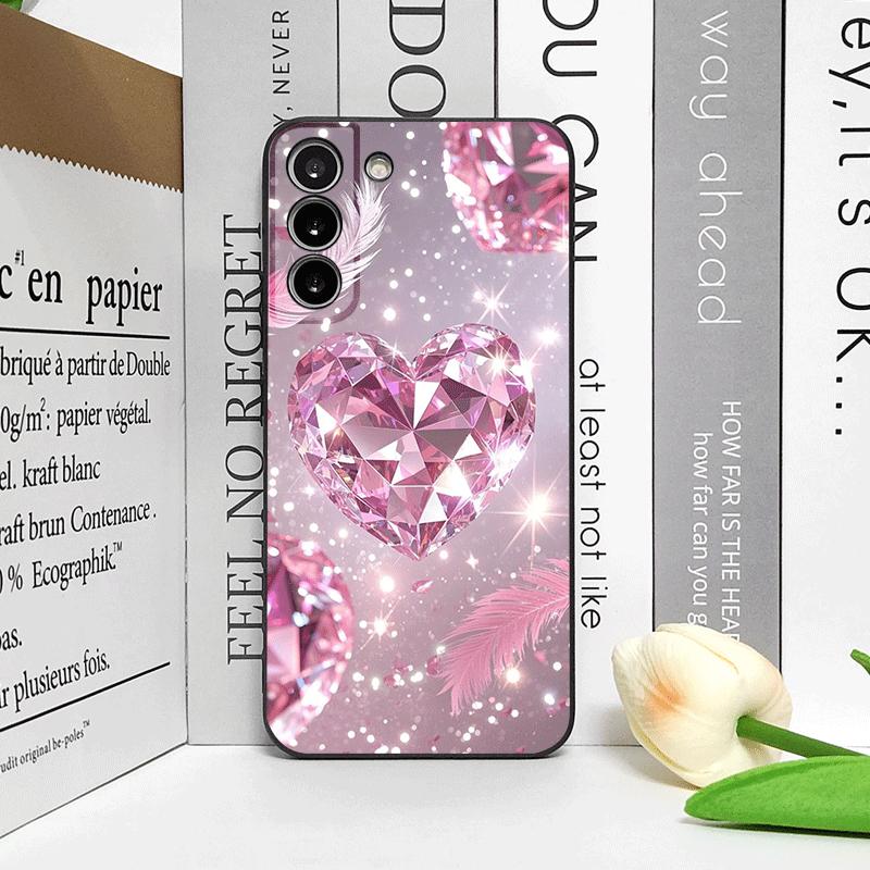 Стильный розовый кристальный чехол для телефона в форме сердца для OPPO Reno 13 12 F 11 10 Pro Plus A98 A74 A59 Find X8 X5 X3 Lite 5G Мягкие чехлы