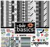 Love Basics Collection Double,Sided Scrapbook Paper Kit Cardstock 12"x12" Card Making Paper Pack Of With Sticker Sheet - 16 Pages - White &