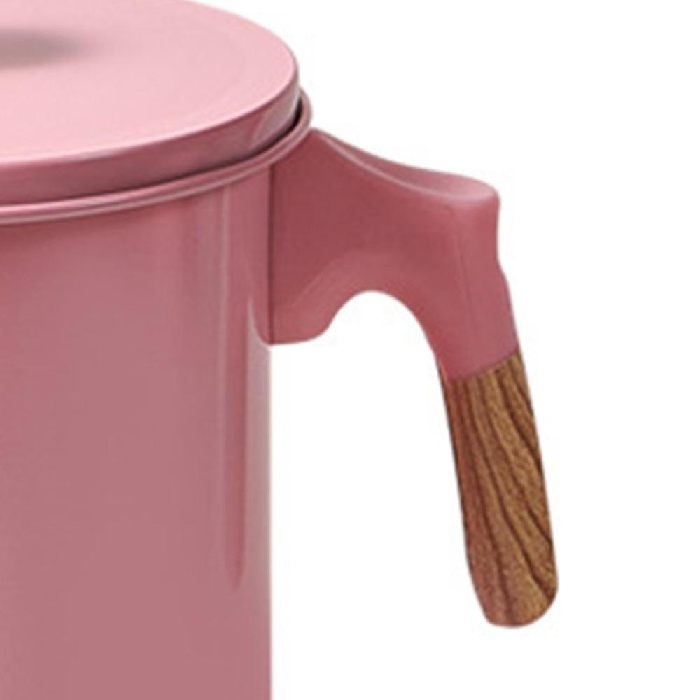 1.4L Oil Filter Container Iron Kitchen Oil Storage Tank Bacon Grease Keeper Home Canteen