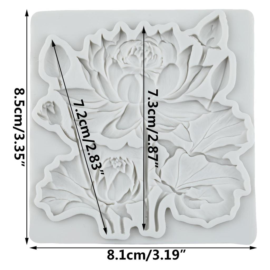 Силиконовая форма для цветка лотоса Лист лотоса Формы для мастики Инструменты для украшения торта Топпер для кекса Конфета Смола Глина для лепки Шоколад Форма для гампасты