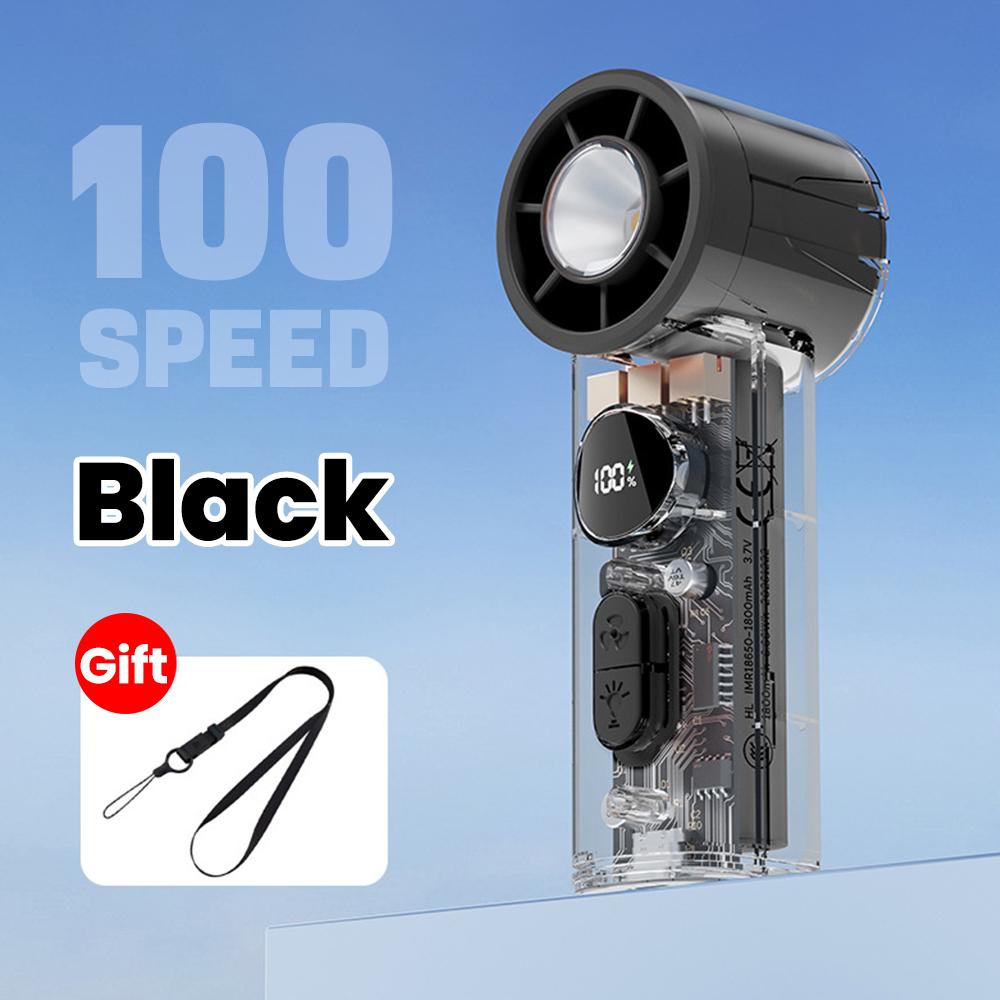 Xiaomi Portable Handheld Mini Fan 1800mah High Speed Type c Rechargeable Fan Digital Display Desktop Fan Outdoor Flashlight Lighting
