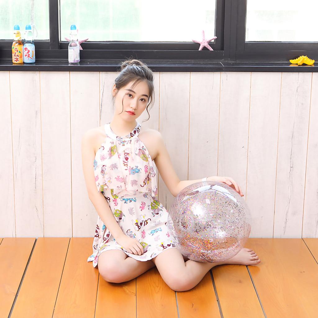 16-дюймовый надувной пляжный мяч с блестками, ПВХ, складной пляжный мяч, мяч для бассейна для улицы