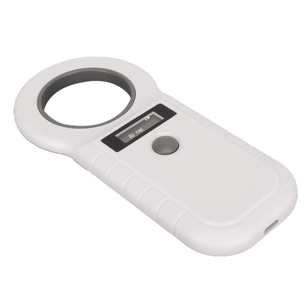 Считыватель меток для домашних животных, перезаряжаемый 2,4 ГГц Bluetooth 134,2 кГц 125 кГц, портативный RFID-сканер для домашних животных, белый