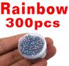 300pcs 3mm Hollow Plastic Beads for Fly Tying Nymph Scud Belly Eyes / Spinner Lure Beads Gold Silver Rainbow Color