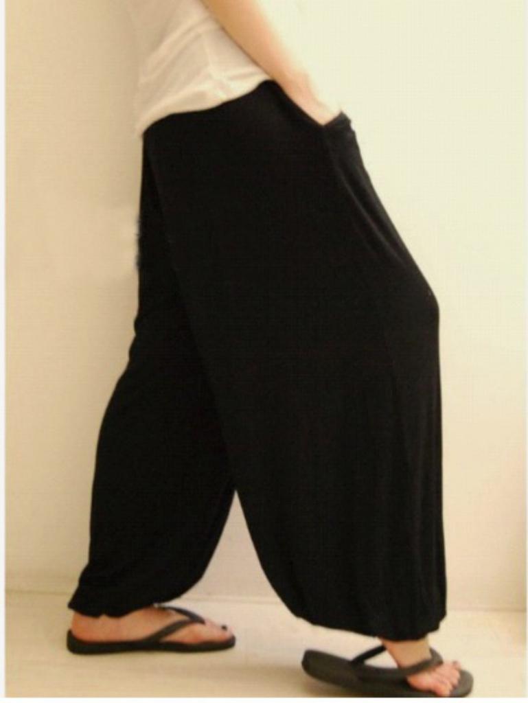 Брюки Йога и Тай-чи Расслабленный силуэт [phalatina], Весна/Лето, Легкие, Посадка, Удобные, Потоотводящие, Спортивные, Легкость движений (01. Черный,