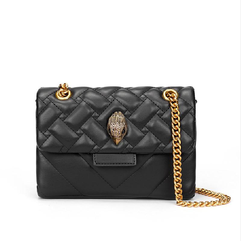 Kurt Black Geiger Crossbody Bag Chain Rhomboid Grid Eagle Head Decorate Gift