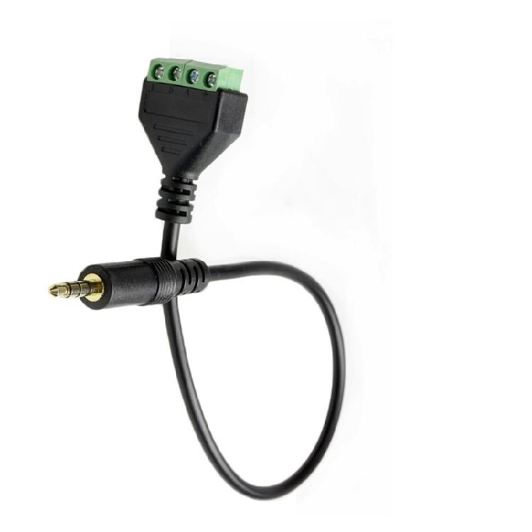 Gold Plateds 3.5mm TRRS Sound Balun Cable 4 Pin Screw Terminals Connectors 30cm Stereo to Mono Adapters