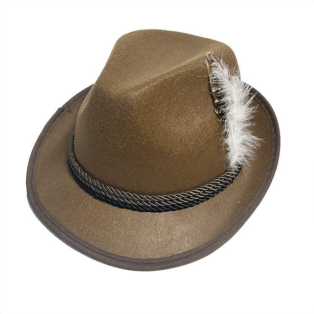 Nicky Bigs Новинки Взрослые Октоберфест Шляпа Немецкая Баварская Швейцарская Нарядная Фетровые Альпийские Шляпы Тирольские Ледерхозе Костюм Федора