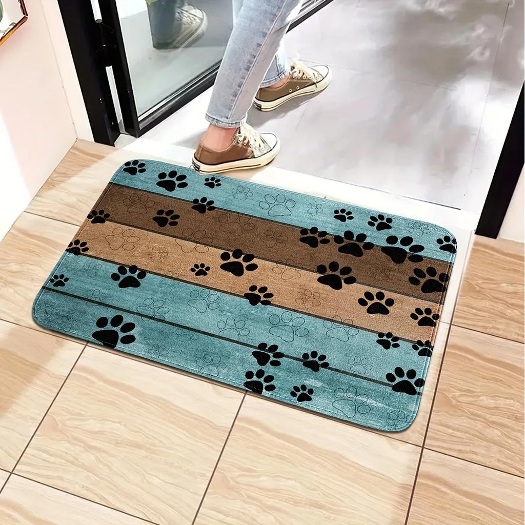 1 шт. Коврик для двери с узором лапки, нескользящий ковер, домашний напольный коврик, моющийся ковер для прихожей, кухни, гостиной, прачечной, ванной комнаты