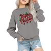 Kids' Fashion Loose-Fit Casual Long-Sleeve Christmas Print Oversized Crewneck Sweatshirt