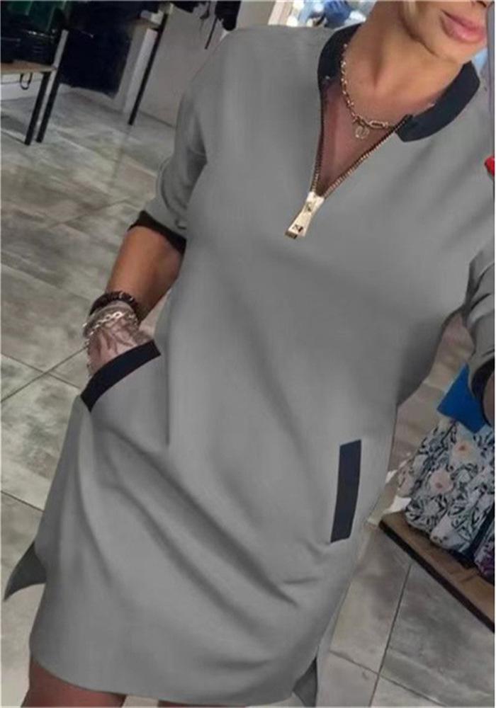 2025 V-neck Seven-Sleeve Casual Dress