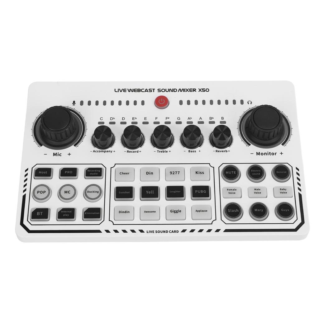 Живая звуковая карта с интеллектуальным шумоподавлением USB Мини звуковой микшерный пульт для записи музыки караоке