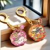 Metal Vintage Flower Pendant Exquisite Car Keyring Chinese Style Keychain  Backpack Decor