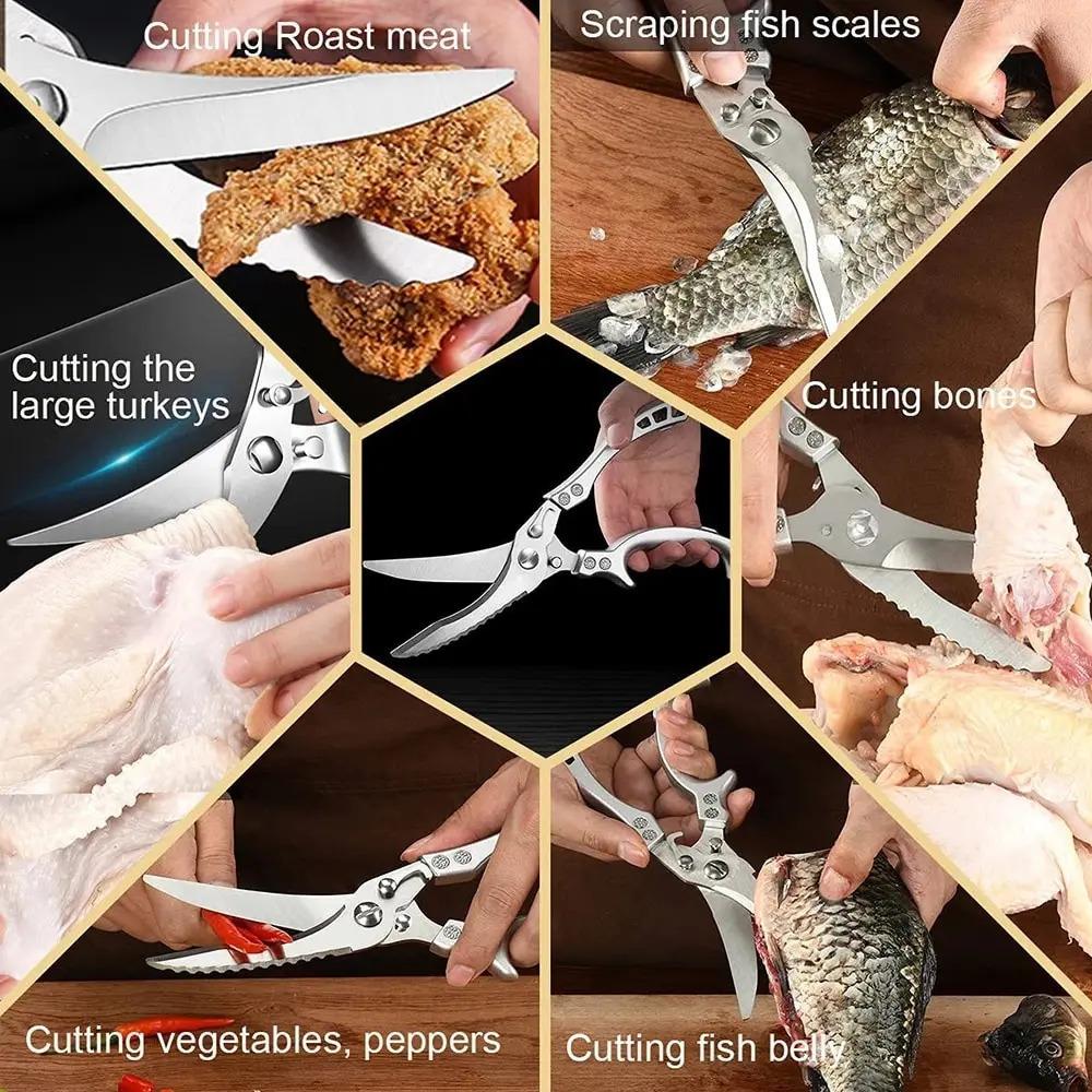 Stainless Steel Kitchen Utility Butcher Cutting Paring Kitchen Scissors Multipurpose Knife Household Kitchen Knife Boning Meat Cleaver